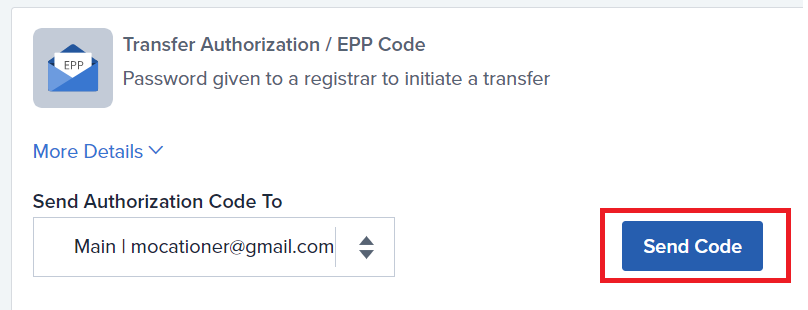 Transfer Authorization / EPP Code